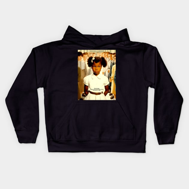 Black History Month: Ruby Bridges, William Frantz Elementary School November 14, 1960 on a Dark Background Kids Hoodie by Puff Sumo